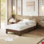 Base de lit en bois pour matelas, lit plateforme de ferme avec lattes renforcées et support central, aucun sommier requis-616133421