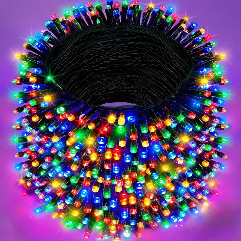 LED Solar Powered Cord String Light, 200 Lamps - 20 Metre Long