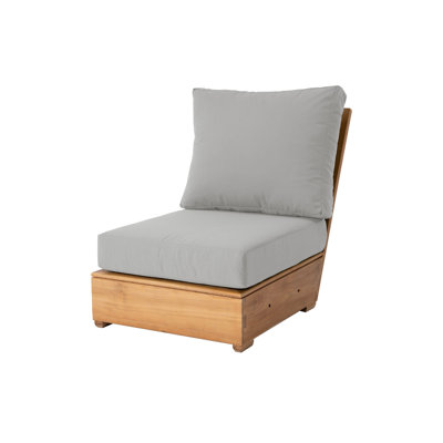Arrihanna Teak Outdoor Armless Lounge Chair , Sunbrella® Cushions Included