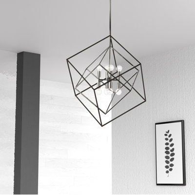 Lustre carré / rectangulaire à 8 lumières de style bougie Kappa
