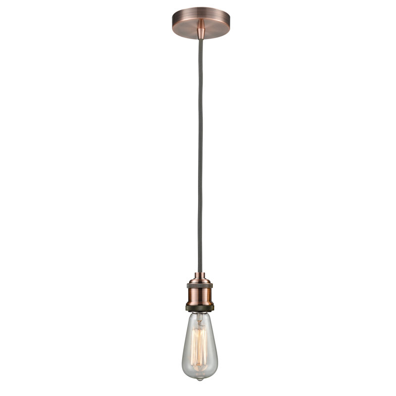 Waterville 1 - Light Single Pendant, Antique Copper/Gray