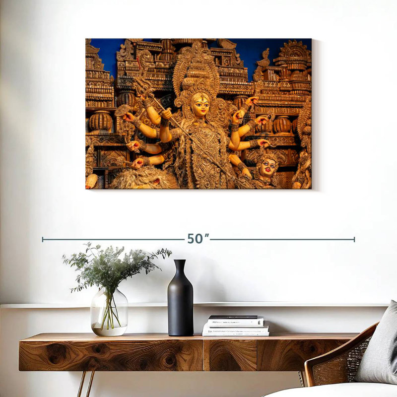 Adella Goddess Durga Sculpture, 24" H x 36" W