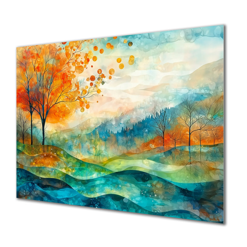 «Whispers In The Wind Abstract Prairies I», impression d'art sur paysages, prairies, H 24 po x l 32 po x P 0,84 po