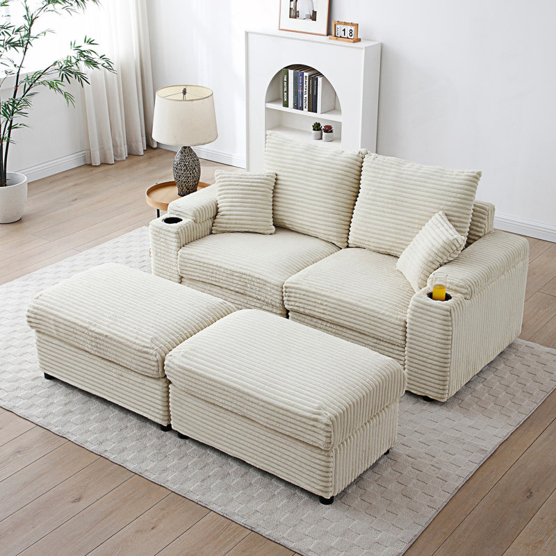 Causeuse avec repose-pieds, canapé modulaire