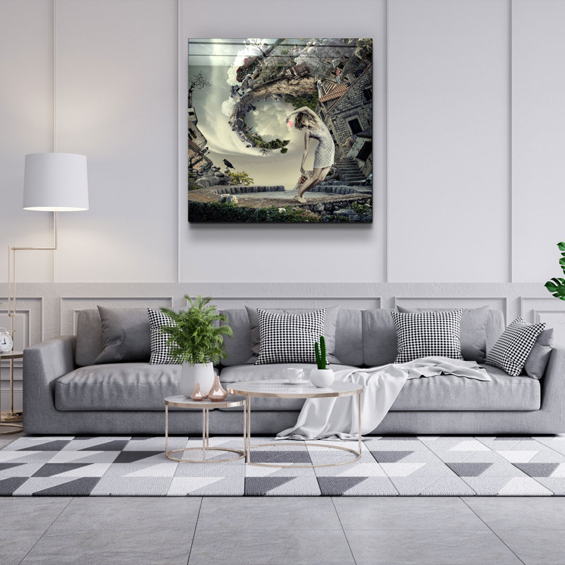 Peinture décorative en verre trempé, H 19,69 po x l 19,69 po