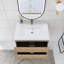 Meuble-lavabo mural simple 30 po avec plateau en marbre de culture Cira-98747985