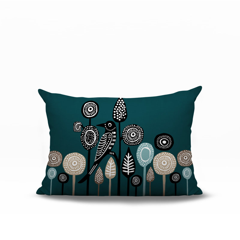 Oreiller rectangulaire réversible intérieur / extérieur pour oiseaux Olli10172025, Émeraude, Rectangle H 14 po x l 20 po