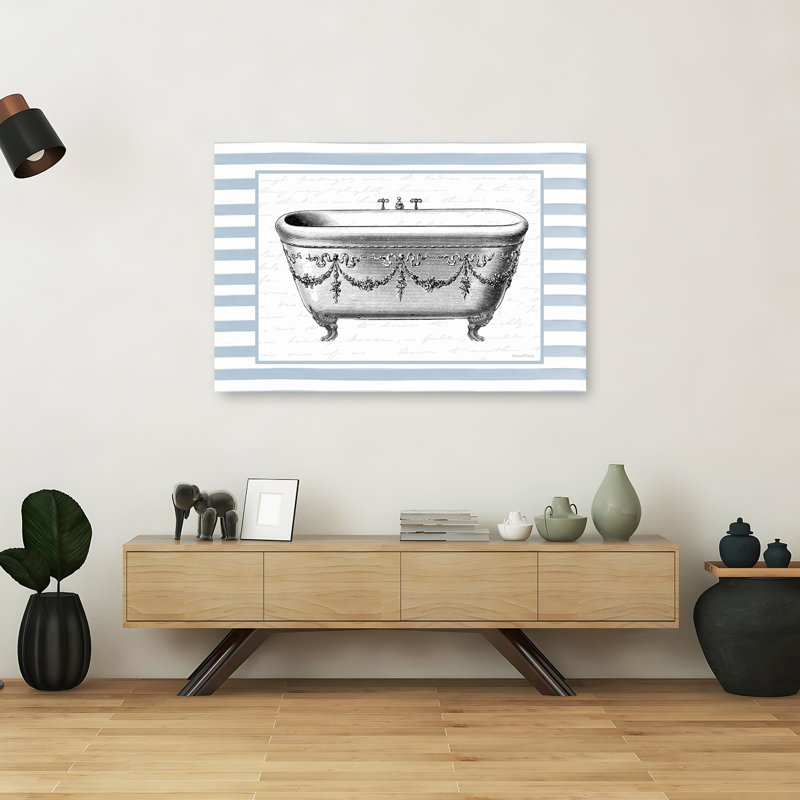 Art mural rétro rétro élégant avec baignoire sur pattes rétro, 40" H x 60" W