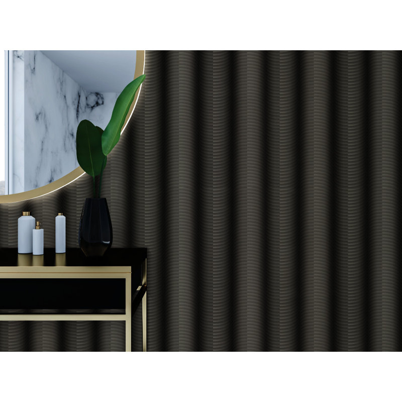 Rouleau de papier peint métallique L 34,5 pi x l 27,56 po Urban Oasis, Charbon/Noir