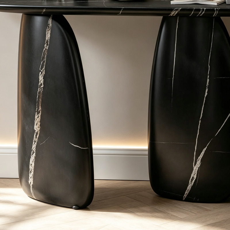 Console artistique en fibre de verre, Noir, Black, Noir