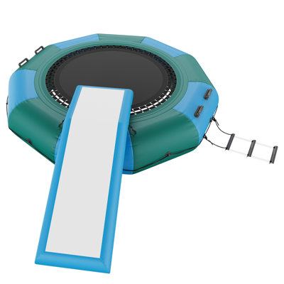 VEVOR Inflatable Water Bouncer, 10ft Recreational Water Trampoline, Portable Bounce Swim Platform