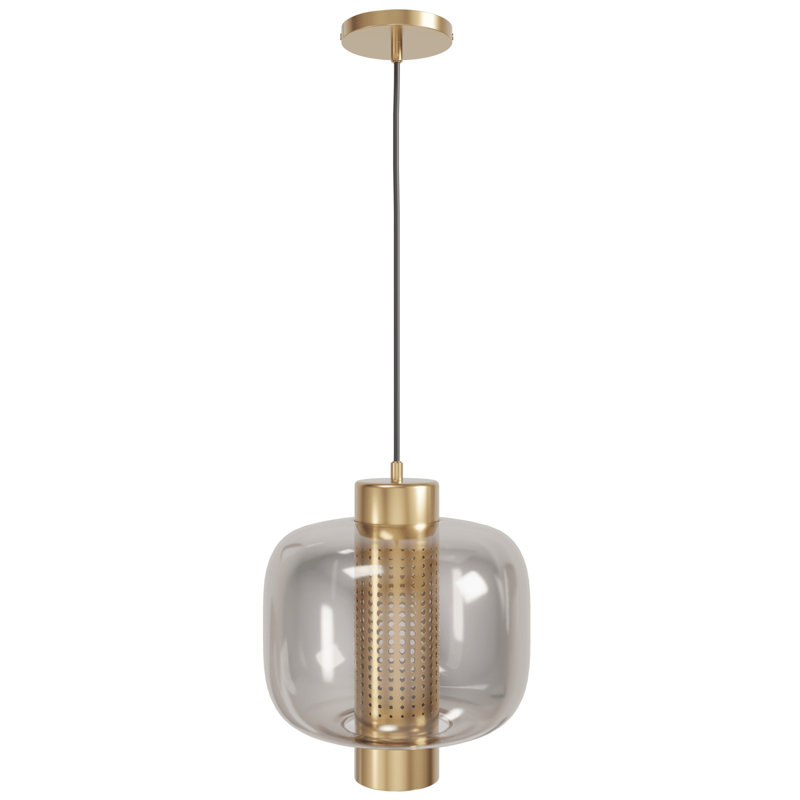 Cosmopolitan 1 Light Pendant, Aged Brass, 106" H x 9" W