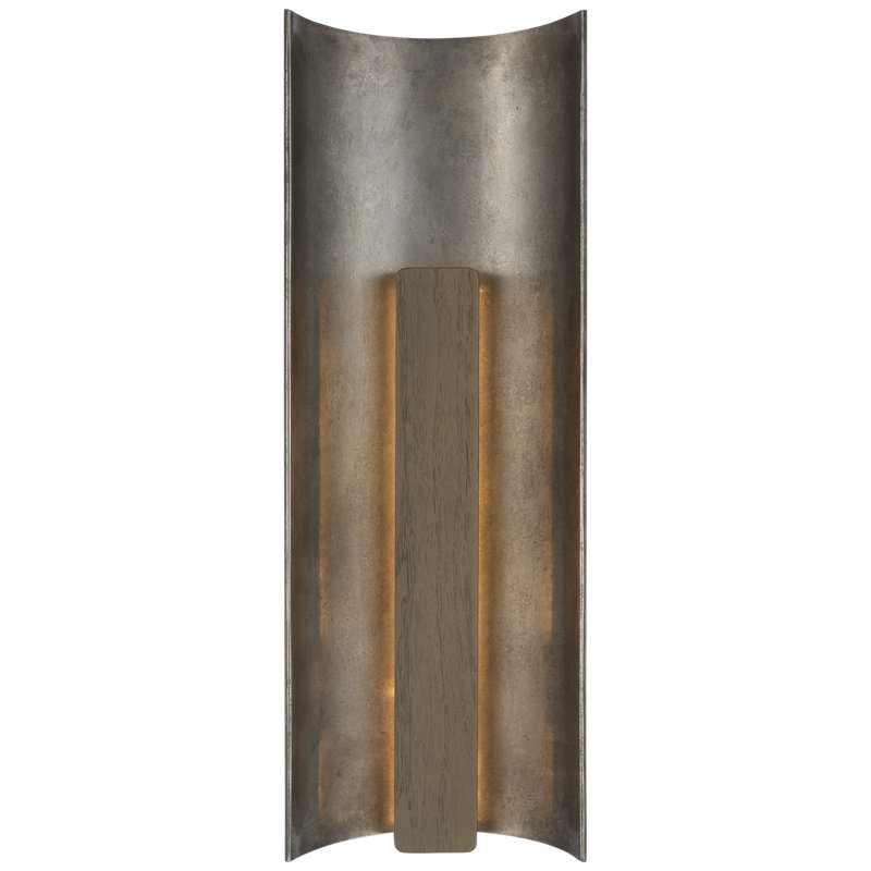 Anne-Marie Barton Remi 18" Sconce, Mottled Pewter/Warm Walnut