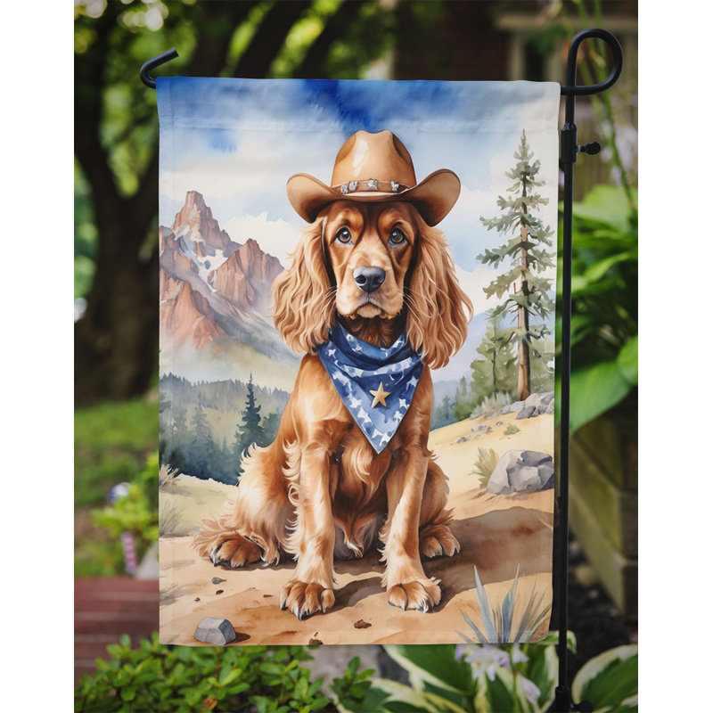 Drapeau Cowboy Welcome Garden, Épagneul cocker brun