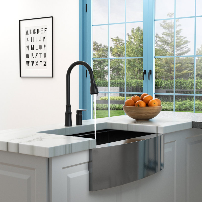 Robinet de cuisine noir mat avec poignée séparée, style simple moderne, rétractable à 360 ° pour un contrôle précis, fabrication en laiton massif, double mode de lavage et de remplissage, facile à nettoyer, 16,9