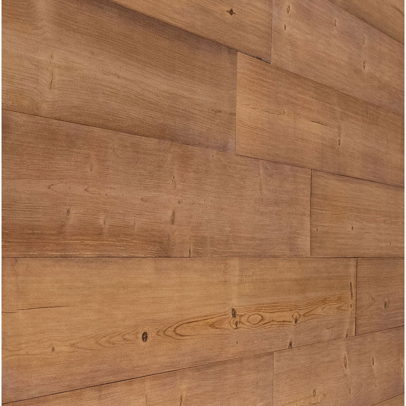Light Brown Rustic Pine Wood Plank Self-Adhesive Panels