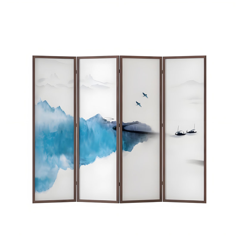 Écran de paysage de style chinois, H 70,86 po x l 94,48 po x P 1,37 po