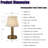 11'' Vintage Antique Brass Type-c Rechargeable Cordless Led Gift Table Lamp Touch Control Mini Desk Lamp With Fabric Shadedimmable Nightstand Light For Bedroom Living Room Study Room-482257803