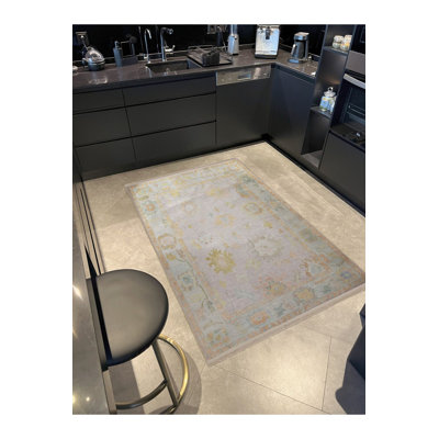 Tapis décoratif rétro à motif floral multicolore lavable à la machine