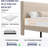 King Size Upholstered Bed Frame with Headboard, Wood Slat Support, Sturdy Metal Legs, No Box Spring Needed, Modern Platform Bed, Beige-697636536-697636533