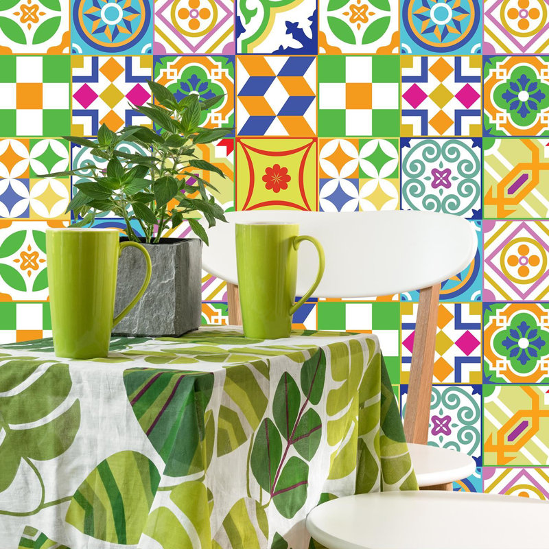 38.1cm W x 38.1cm L PVC Peel and Stick Mosaic Tile