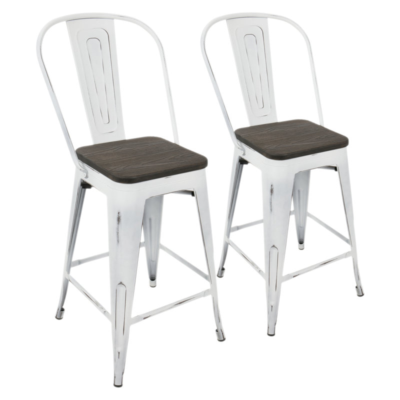 Tabouret de comptoir à dossier haut Oregon