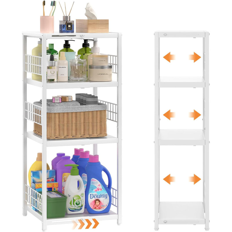 4-tier Expandable Slim Storage Shelf