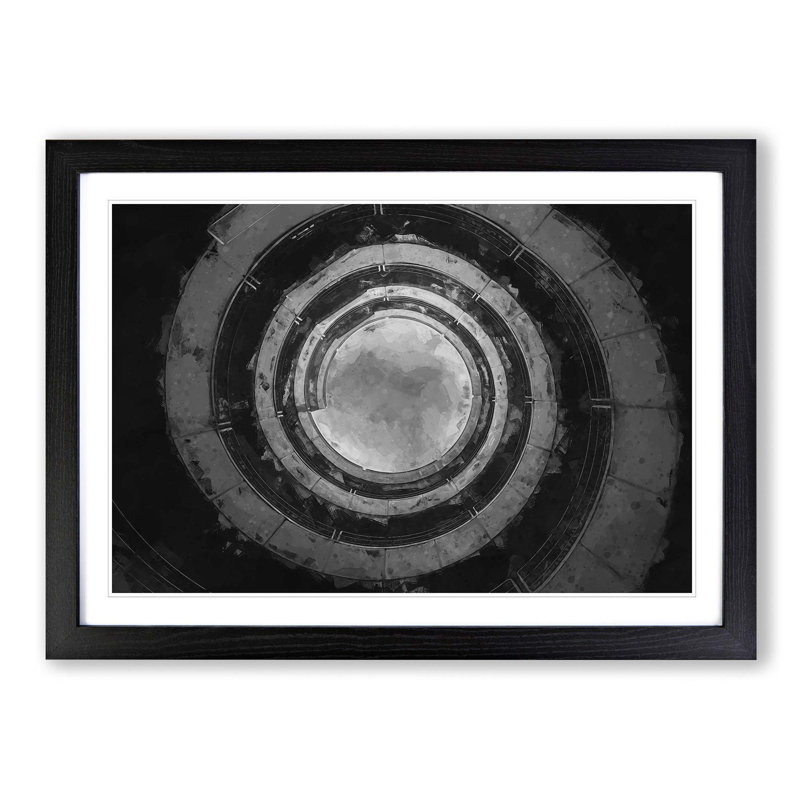 Spiral to the Sky in Abstract - Picture Frame Graphic Art Print, 27cm H x 36cm W x 2cm D, Black Framed