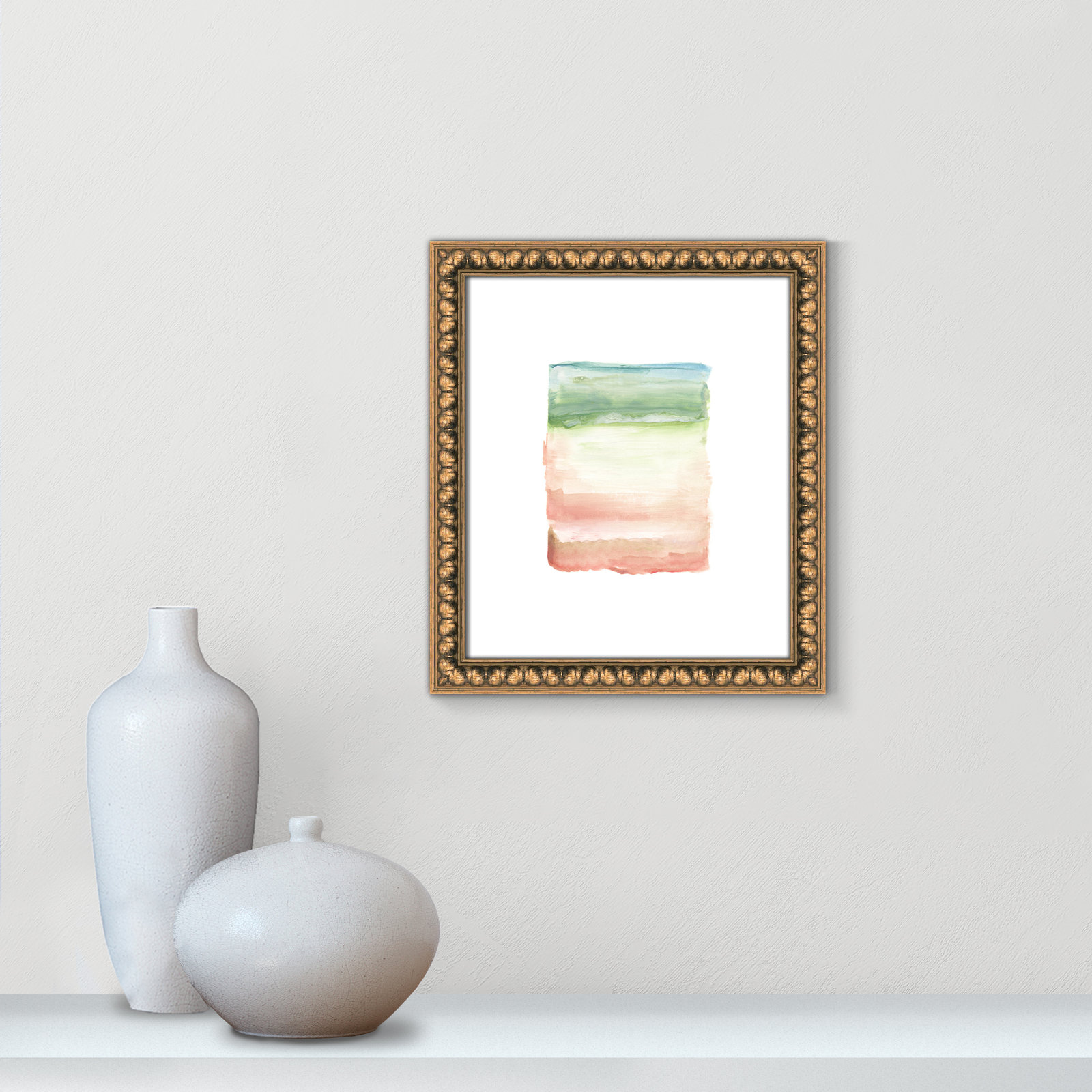 Nabi "Skye I" Print, Gold Bead Framed Paper, 16" H x 14" W x 1.13" D