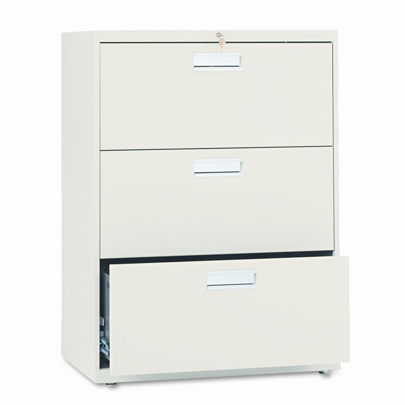 Elite 3-Drawer Light Gray Steel Lateral Legal File Cabinet
