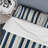 Classic Beige And Blue Elegance Striped Pattern Duvet Cover-1789162713