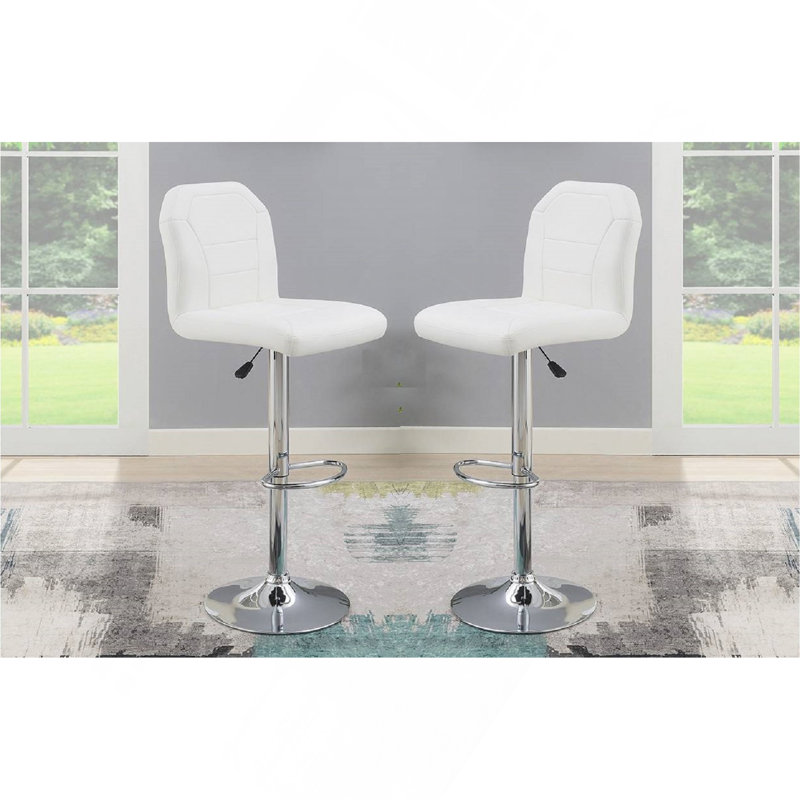 Tabouret de bar en similicuir, Blanc, 2