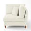 Fauteuil rembourré en velours côtelé beige avec dossier coussiné Seemab-99538308