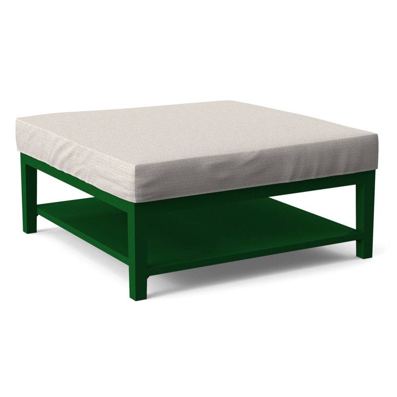 Hammond Square Ottoman, White Textured Performance; 0865-91, Stone Hearth Finish