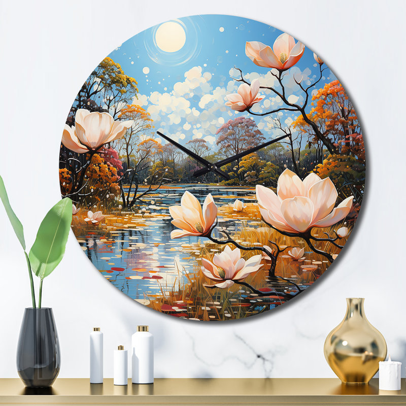 Horloge murale à motif pointillisme blanc, Grand