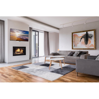 Mount-it! Motorized Fireplace Tv Wall Mount, Remote Control Electric Pull Down Mantel Mounting