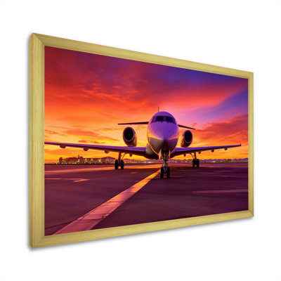 Avion au coucher du soleil I - Impressions sur toile transport