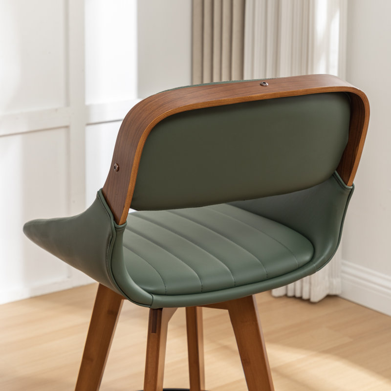 Tabourets de comptoir pivotants en similicuir, Vert, Tabouret de comptoir (siège d'une hauteur de 26,4