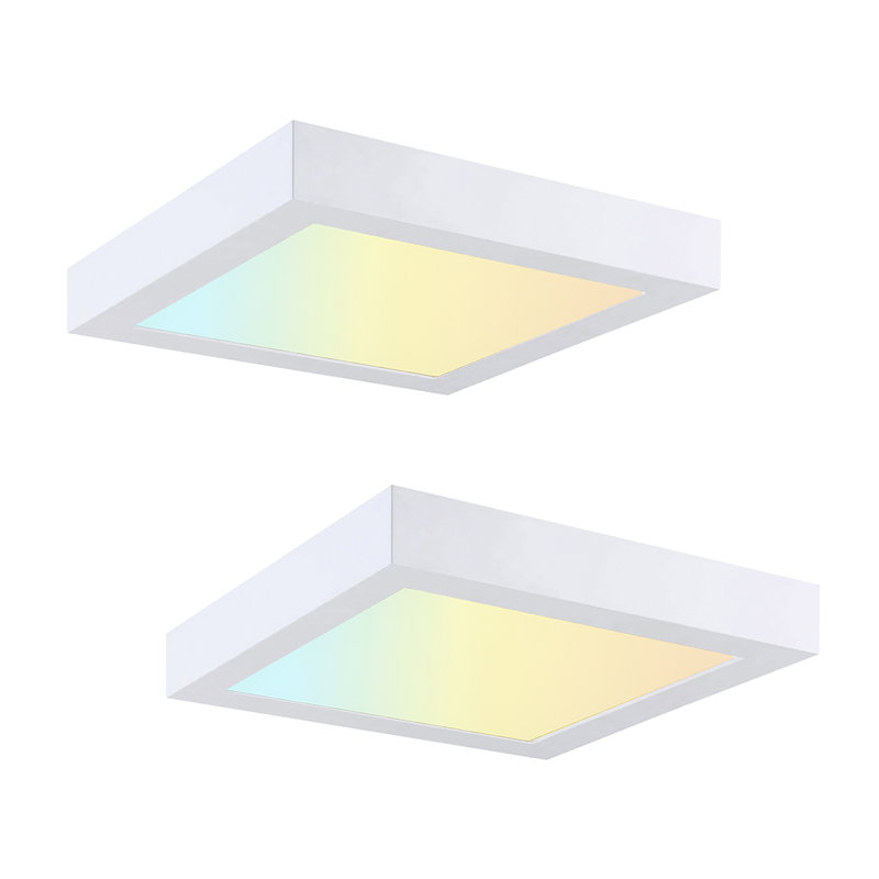 Plafonnier encastré carré à DEL sélectionnable, Blanc, 7"