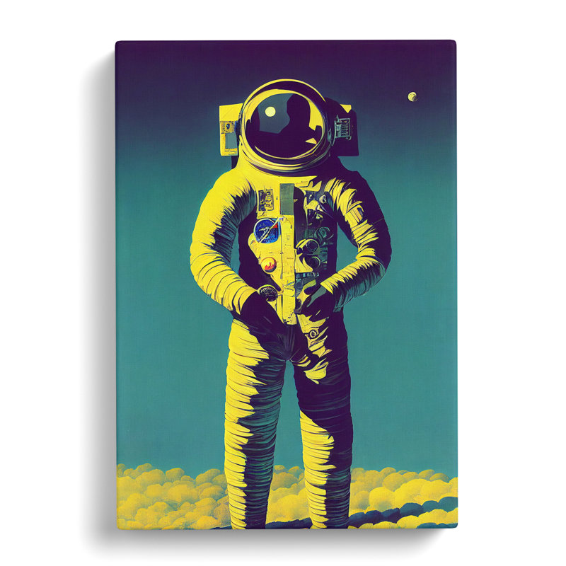 Glowing Astronaut - Wrapped Canvas, 76cm H x 50cm W