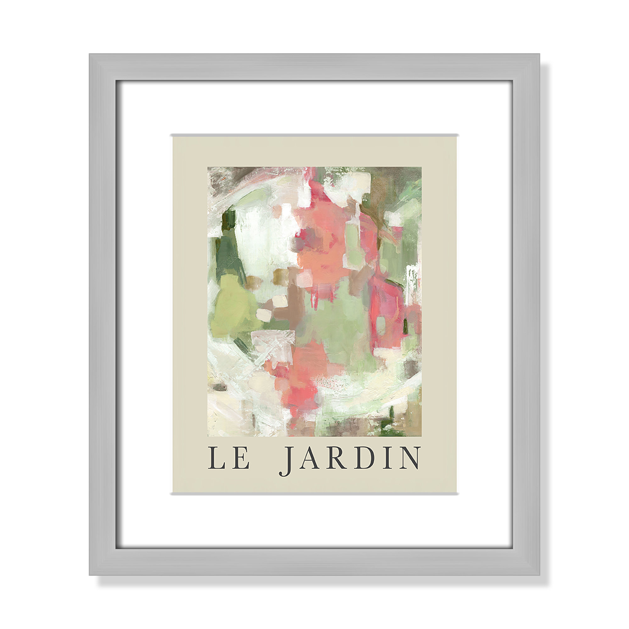 Botanical Poster Collection " Le Jardin " by Carol Robinson, 15" H x 13" W x 1.25" D, Silver Single Picture Frame, Yes