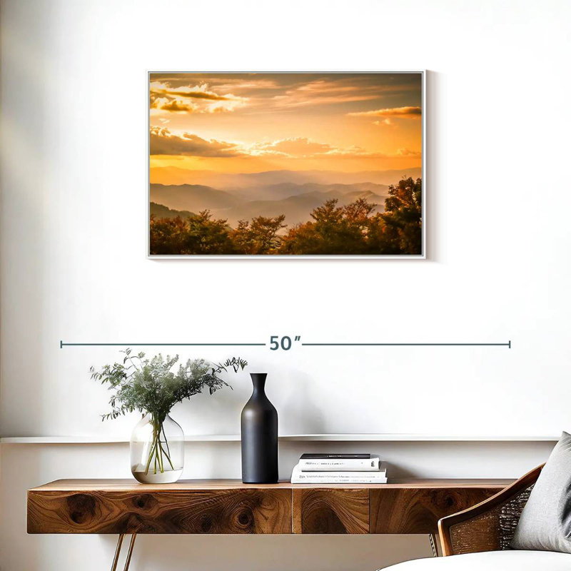 Blue Ridge au lever du soleil, Cadre flottant blanc, 31 po x 21 po