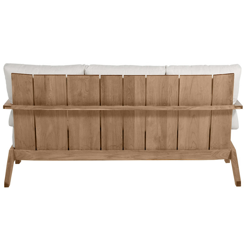 Ashland Teak Outdoor Sofa, Welt + Dream Fill, Intermix Bark, Natural Teak