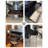 Retro black walnut dressing table with multi-level display storage shelves