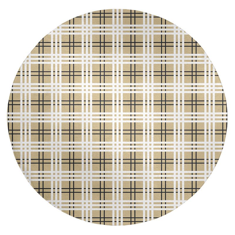 Plaid Indoor Rug, Round 5'
