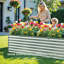 Ensemble de jardin surélevé galvanisé 8X2x2 Ft - Jardinière d'extérieur pour légumes, herbes et fleurs