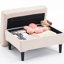 Fauteuil beige avec pochette de rangement simple pour la maison - sièges confortables, porte-gobelets, décoration de chambre à coucher