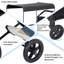 Poussette pour enfants 4 places, roues tout-terrain avec harnais de sécurité, auvent amovible et plateau à collation, roues pivotantes / fixes avec frein à une étape, noir, utilisation familiale en plein air