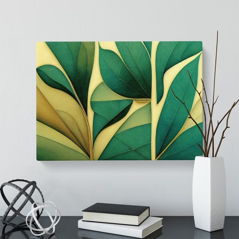 Spellbinding Leaf Abstract - Wrapped Canvas Print, 50cm H x 76cm W x 3cm D