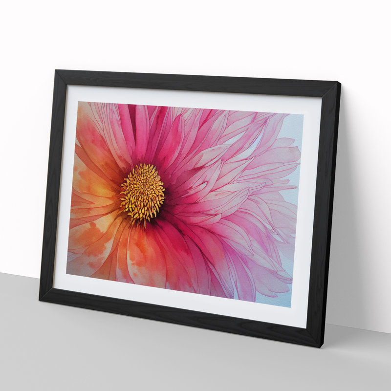 Chrysanthemum Watercolour Flower Vol.1 - Framed Print, Black Framed, 46cm H x 64cm W x 2cm D